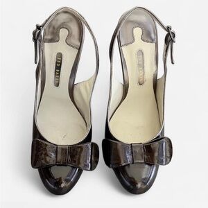 Ted Baker Shiny Black Bow Heels
